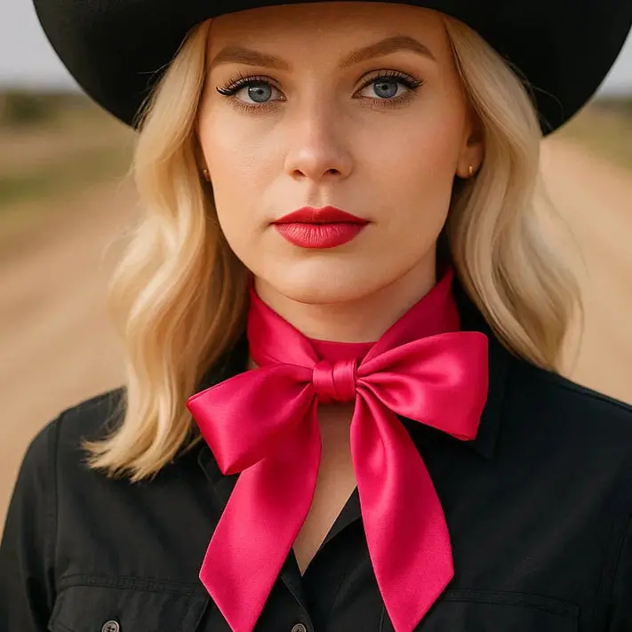 Hot Pink Western Skinny Mini Wild Rag Scarf / Cowgirl Necktie #Tw309 1