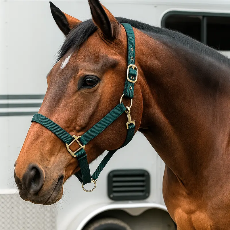 Hunter Green Nylon Horse Halter Nhgrn 1