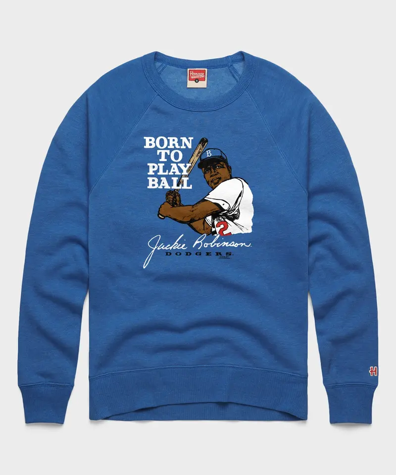 Jackie Robinson Born To Play Ball Crewneck 1