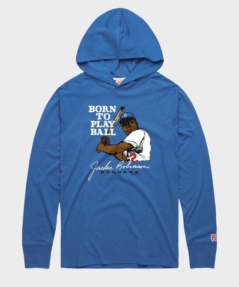 Jackie Robinson Born To Play Ball Lightweight Hoodie 1