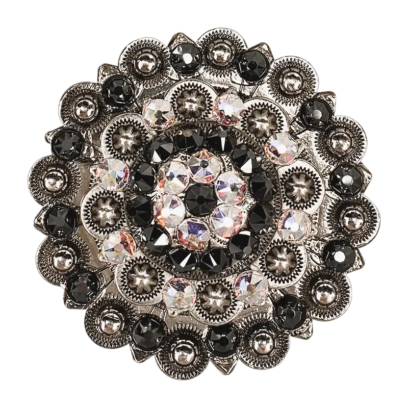Jet & Ab Antique Silver Berry Jacket European Crystal 3" 1