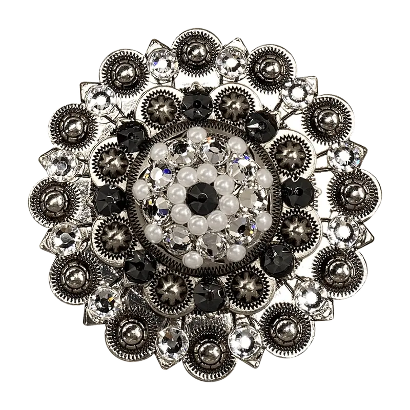 Jet, Pearl & Clear Antique Silver Berry Jacket European Crystal 1