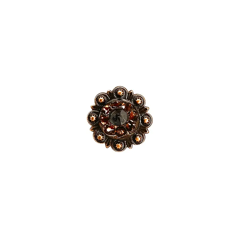Jet & Topaz Copper 1" European Crystal Concho 1