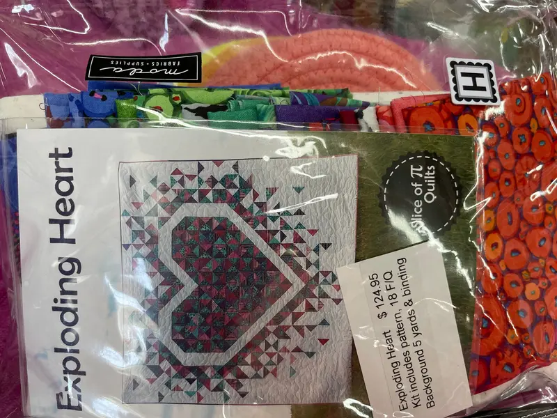 Kaffe Fassett, #H Exploding Heart Kit Includes Pattern, 18 Fq, Background, & Binding. (One Of A Kind) 2