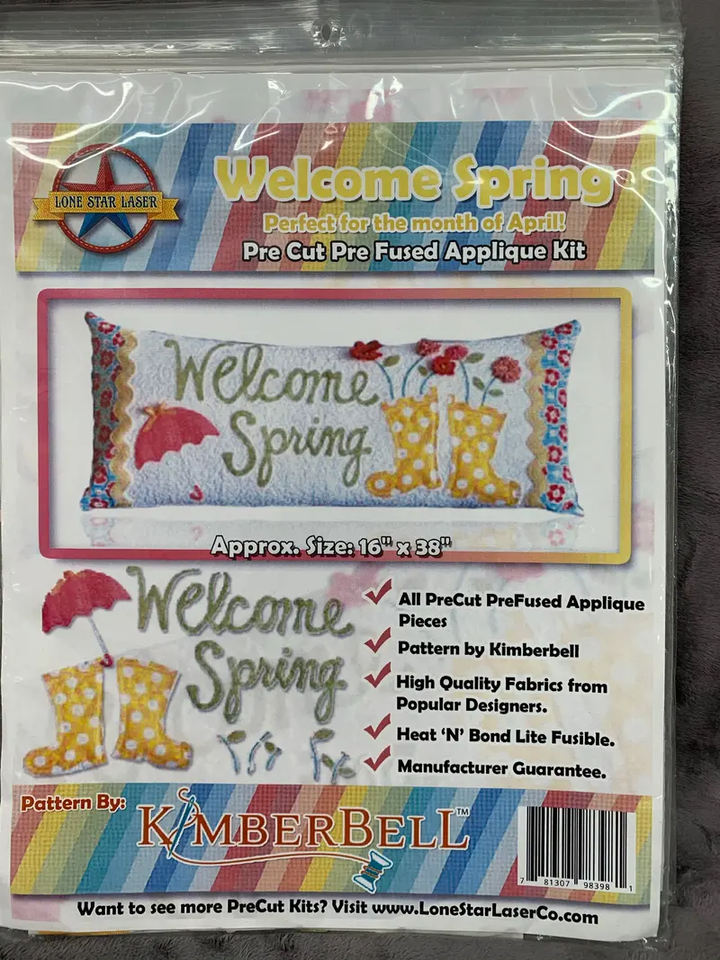 Kimber Bell Welcome Spring Pre Cut Pre Fused Applique Kit 16 X 38. 1