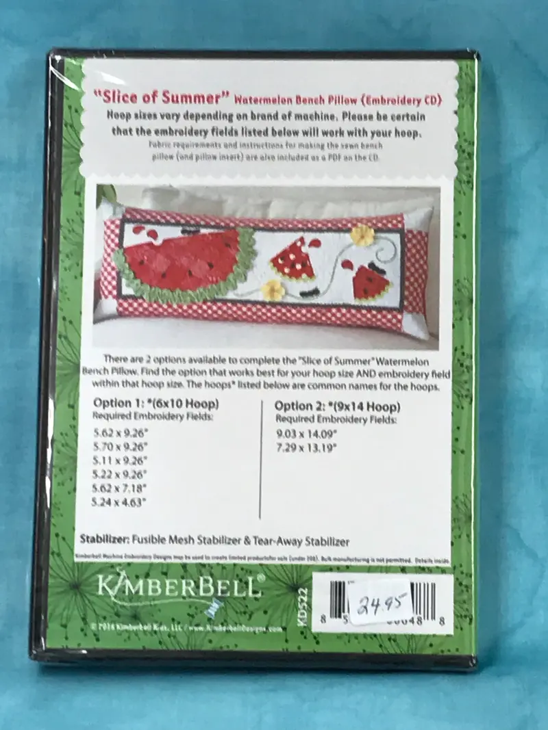 Kimberbell - Slice Of Summer Bench Pillow, For Machine Embroidery Cd. - Kd522 2