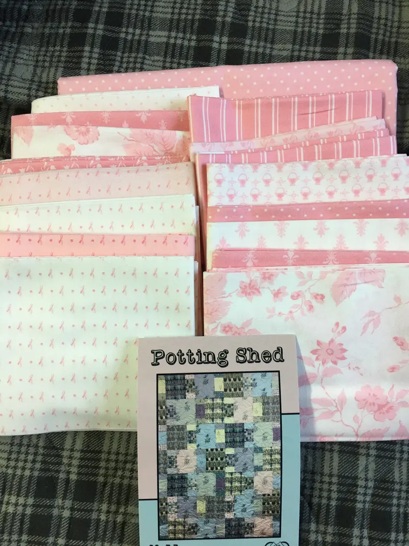 Kindred Spirits Breast Cancer Awareness Ribbon Kit 54 X 73. Kit Includes Fabric, Binding, & Pattern. 1