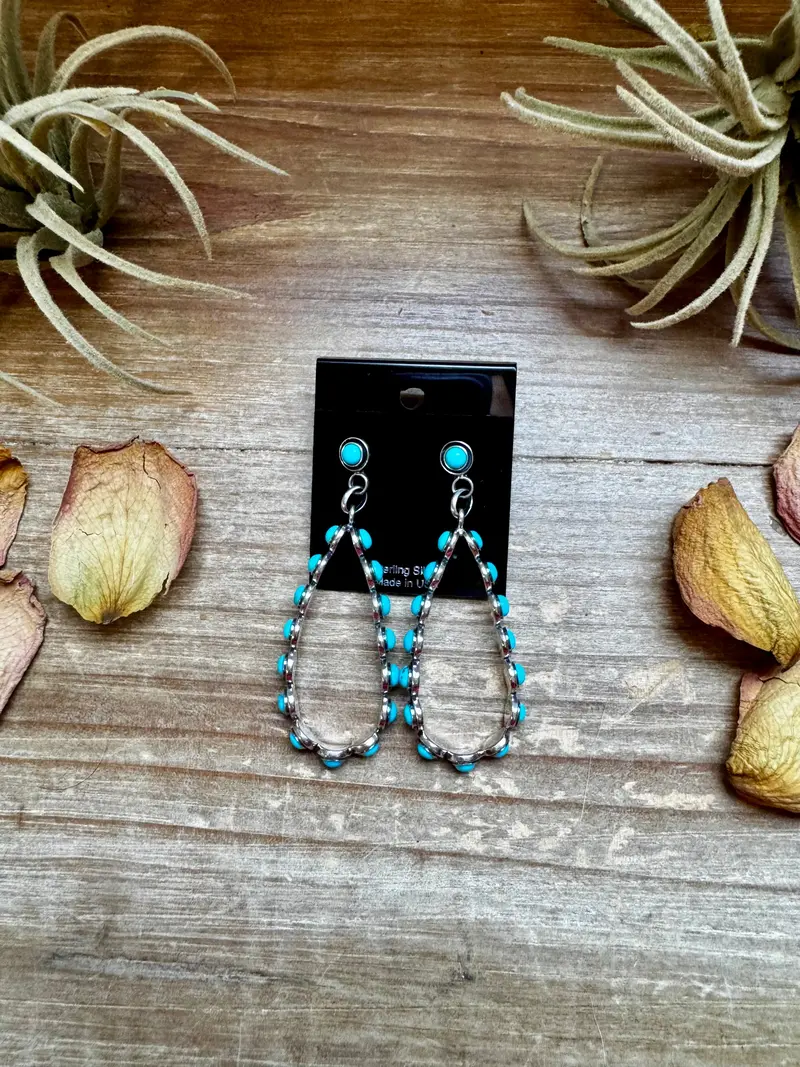 Kingman Turquoise Dangle Earrings – Sterling Silver, Lightweight, Usa Made 1