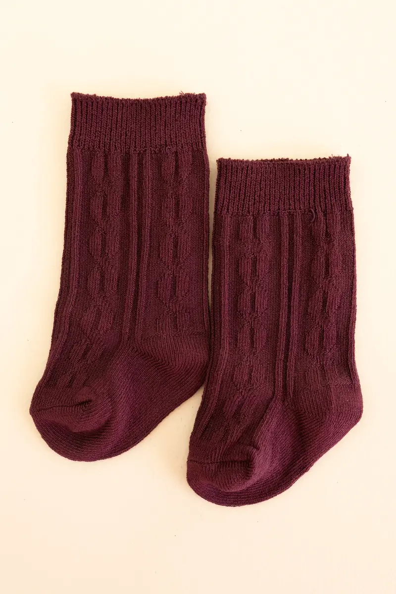 Knee High Socks In Burgundy 2