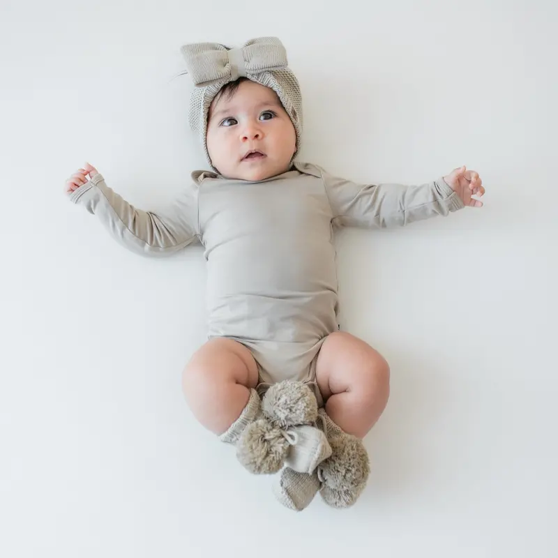 Knit Booties In Almond 1