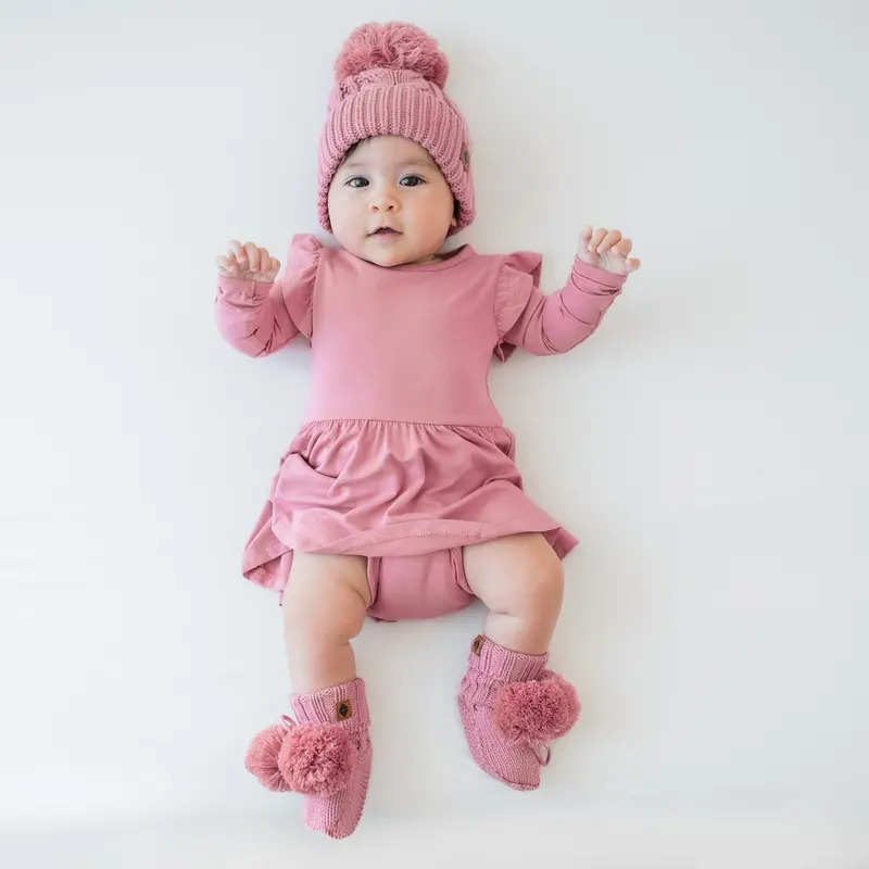 Knit Booties In Apple Blossom 1