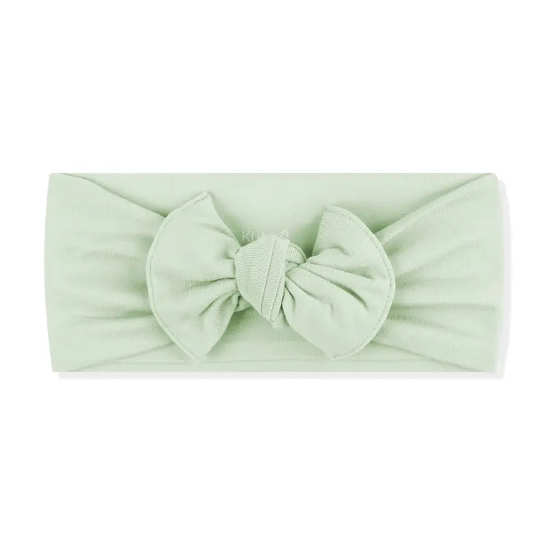Knotted Bow Headband In Basil 2