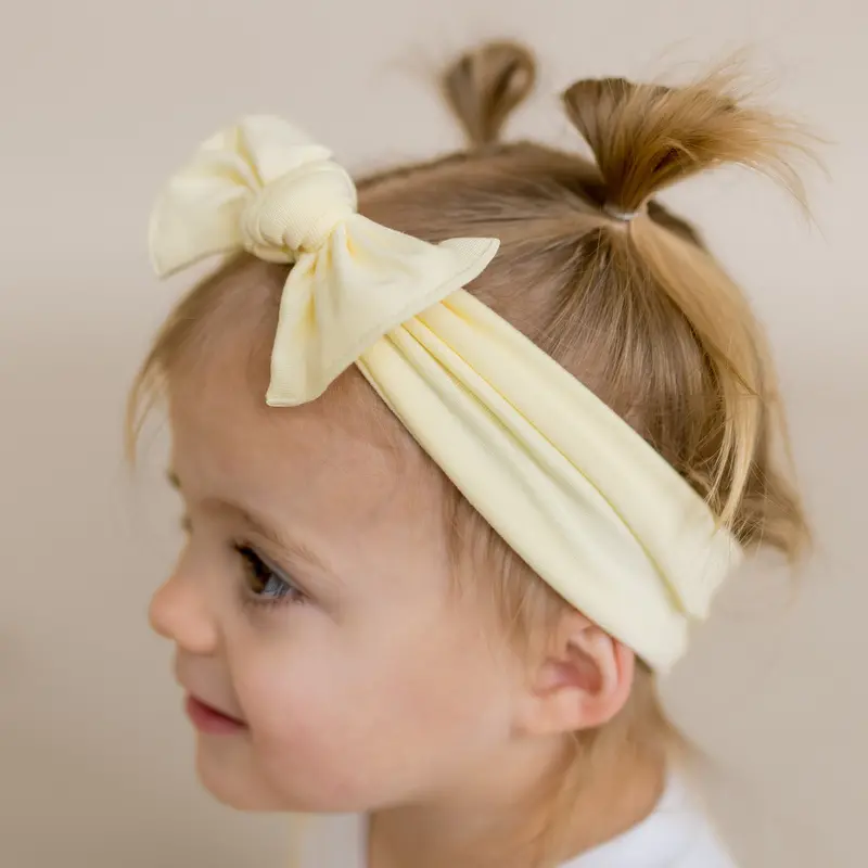 Knotted Bow Headband In Chamomile 1