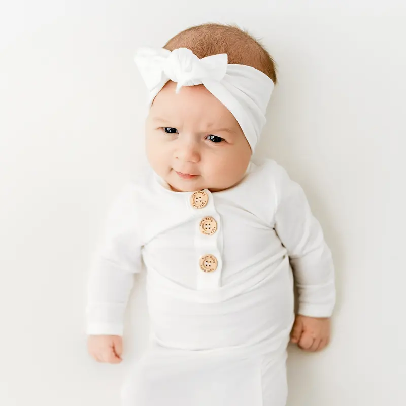 Knotted Bow Headband In Cloud 1