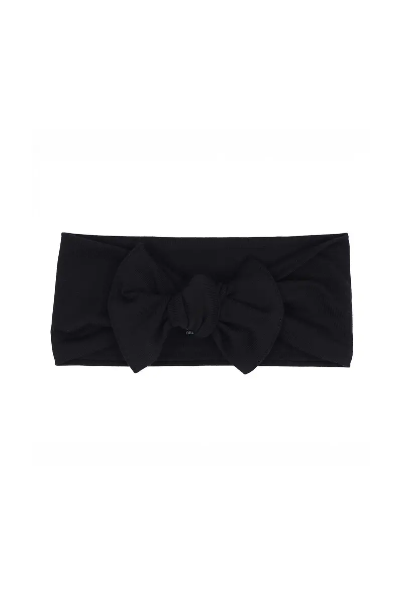 Knotted Bow Headband In Midnight 2