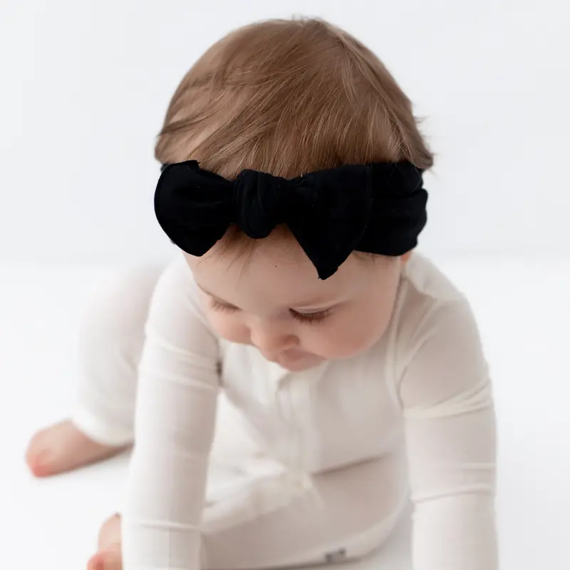 Knotted Bow Headband In Midnight 3