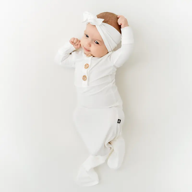 Knotted Gown With Bow Set In Cloud 1
