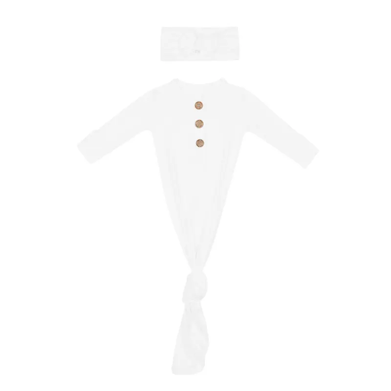 Knotted Gown With Bow Set In Cloud 2