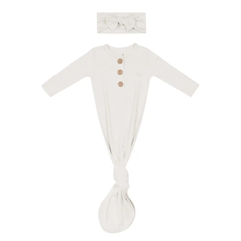 Knotted Gown With Bow Set In Oat 2
