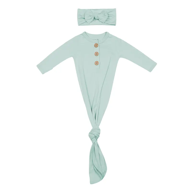 Knotted Gown With Bow Set In Sage 2