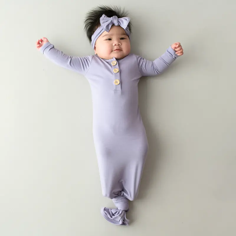 Knotted Gown With Bow Set In Taro 1