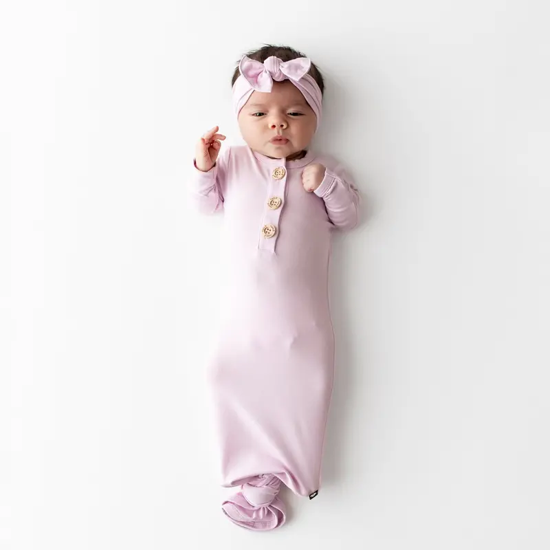 Knotted Gown With Bow Set In Thistle 1
