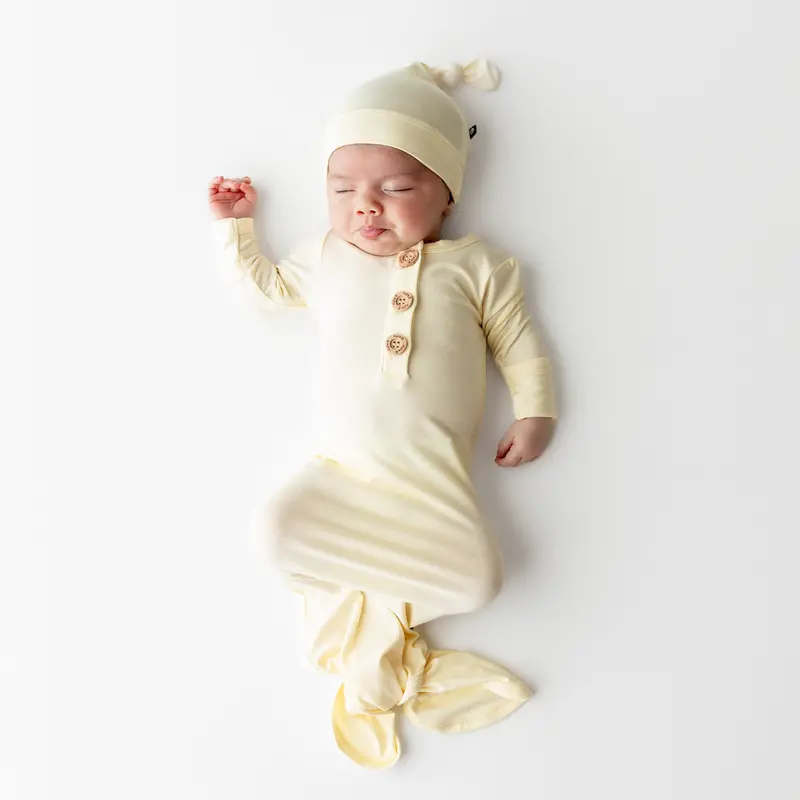 Knotted Gown With Hat Set In Chamomile 1