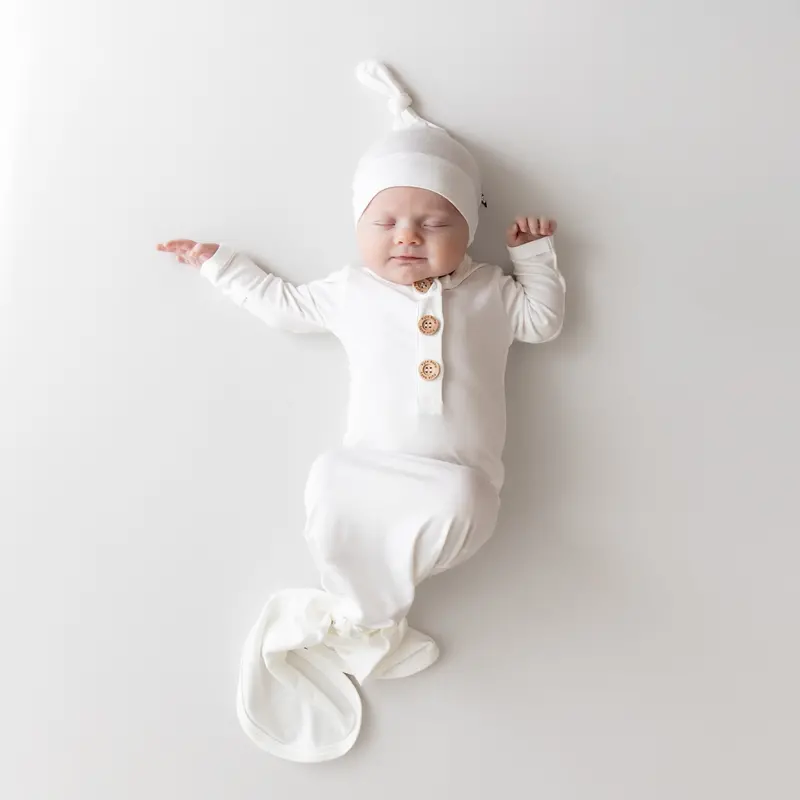 Knotted Gown With Hat Set In Cloud 1