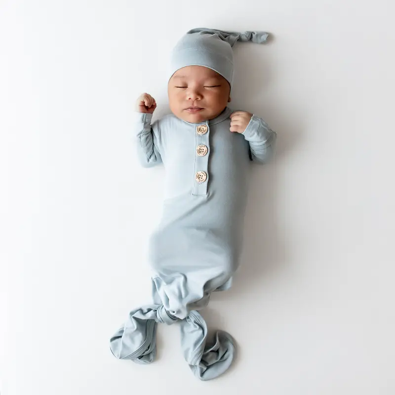 Knotted Gown With Hat Set In Fog 1
