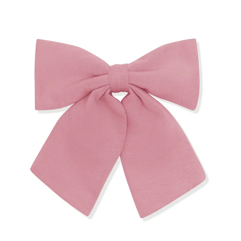 Large Alligator Clip Bow In Apple Blossom 2