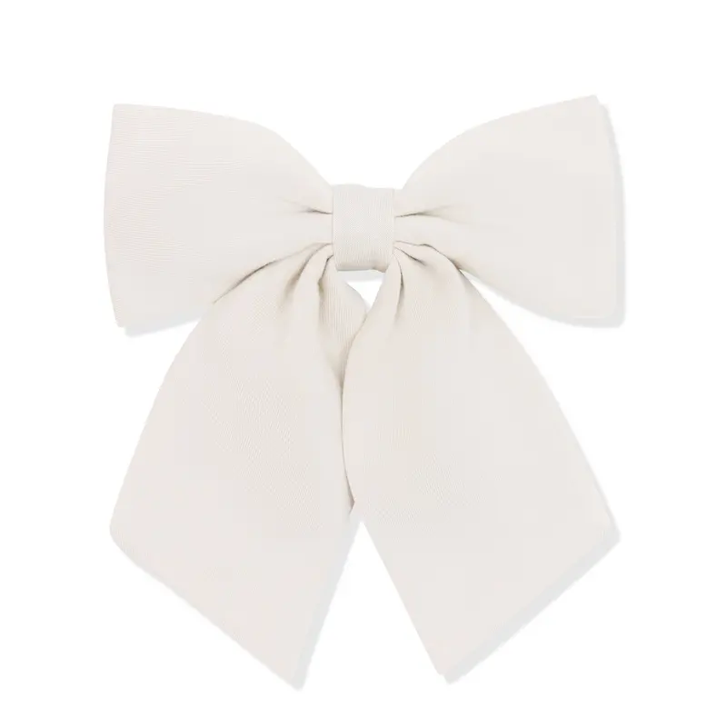 Large Alligator Clip Bow In Oat 1