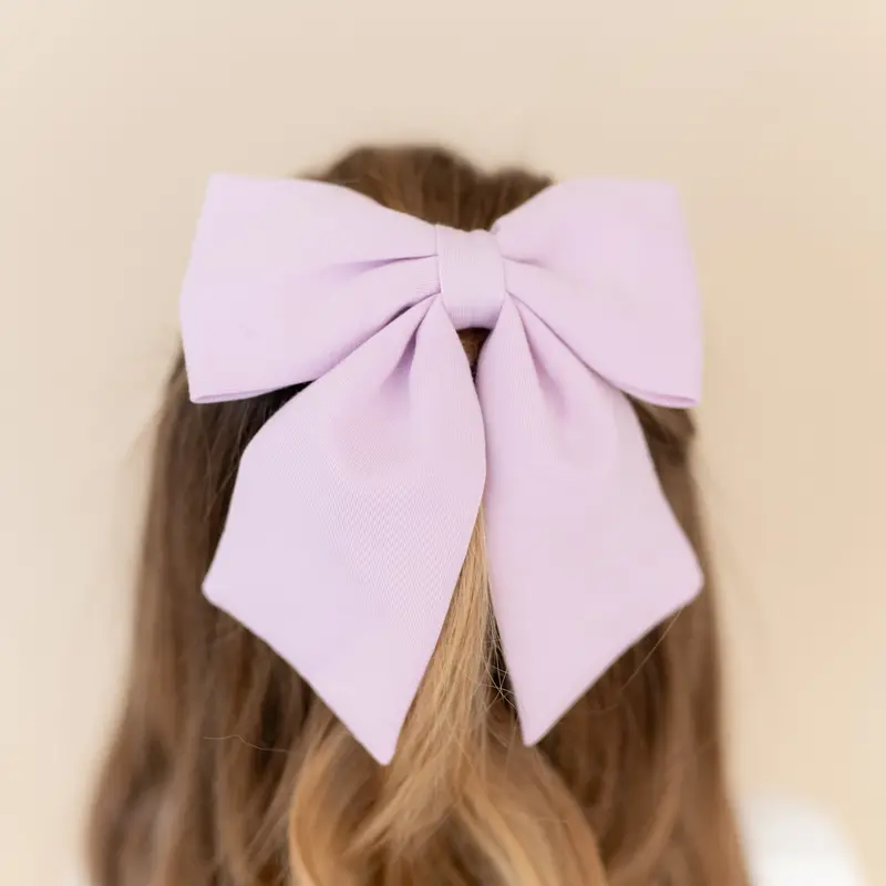 Large Alligator Clip Bow In Thistle 1
