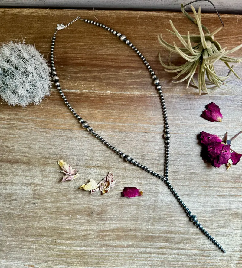 Lariat Graduated Sterling Silver Pearl 1