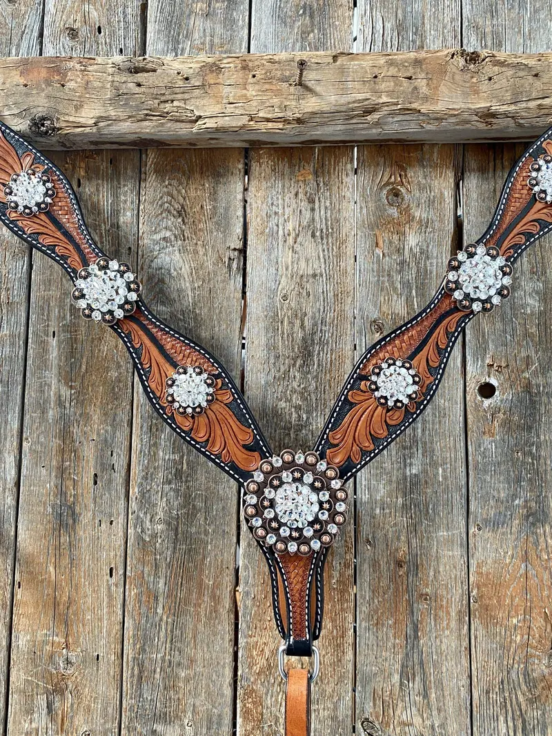 Leaf Scalloped Clear One Ear & Breastcollar #Oebc424 2