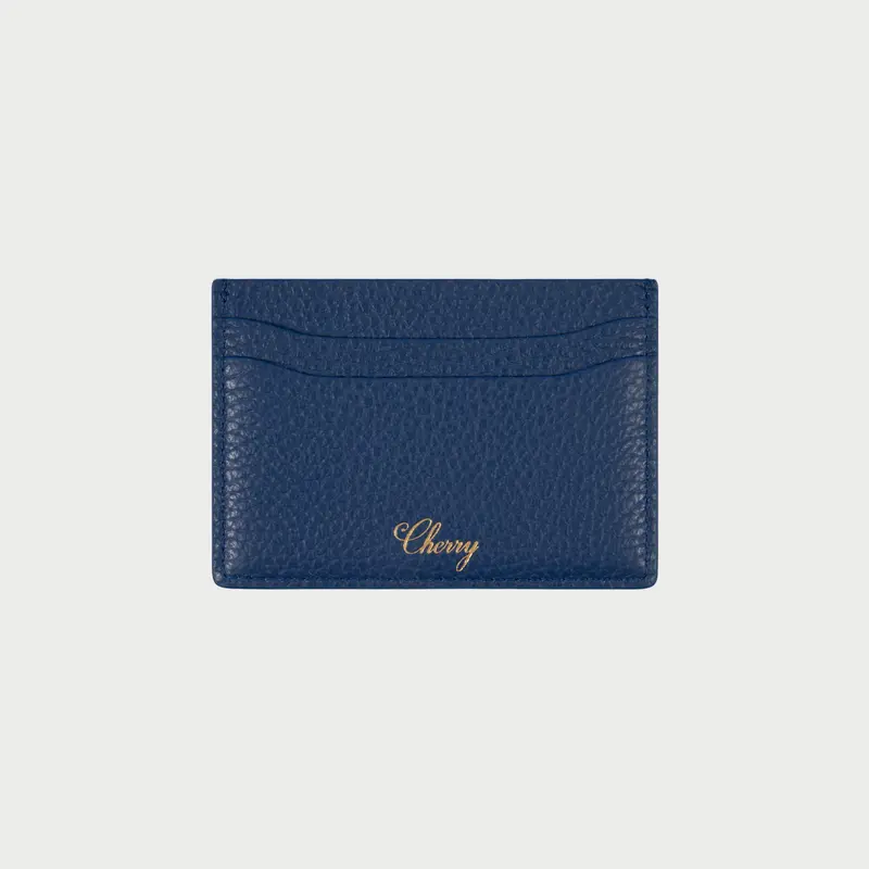 Leather Card Holder (Blue) 1