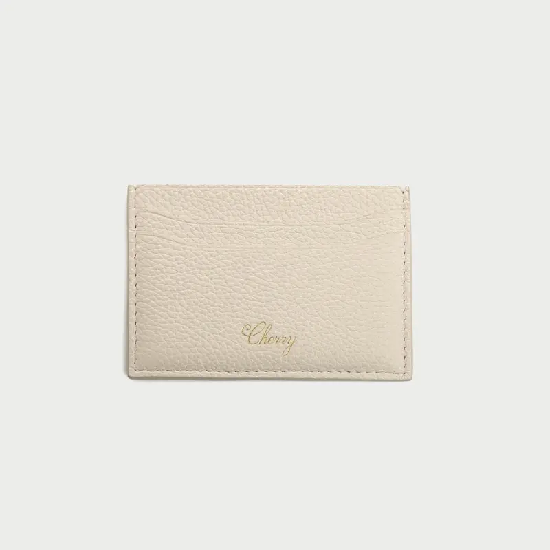 Leather Card Holder (Cream) 1