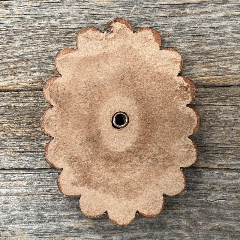 Leather Rosette Dark Oil Edges With Blue Cabochon Western Concho R104cabbl 2