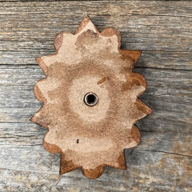 Leather Rosette Starburst - White Cabochon Western Concho R110cabwt 2