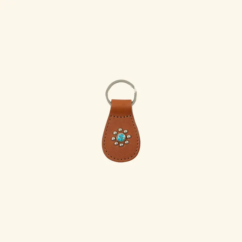 Leather Studded Keychain 1