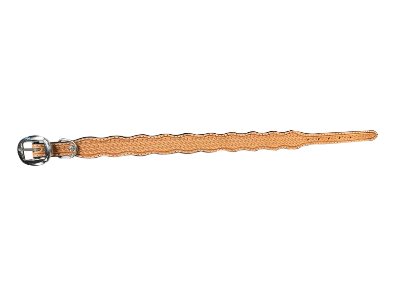 Light Oil Basketweave Dog Collar 2