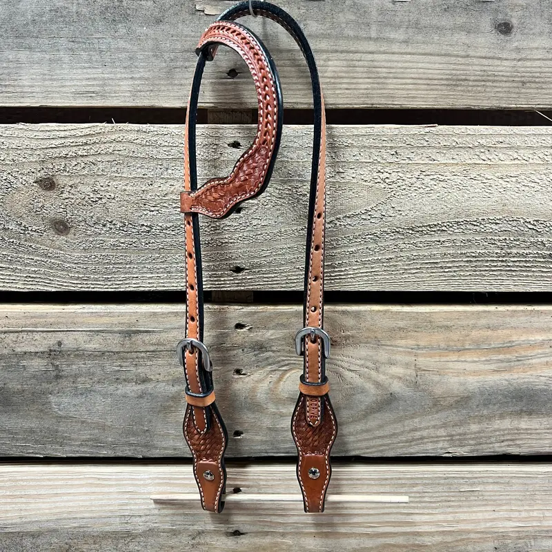 Light Oil Cob - Gag One Ear Headstall / Bridle- Short Cheeks 1