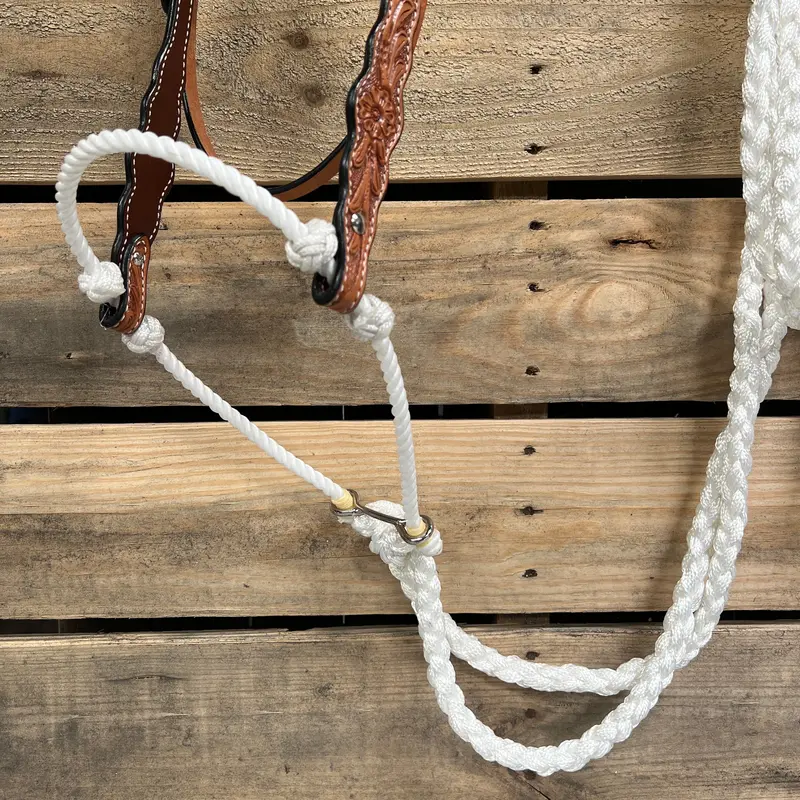 Light Oil Floral Scalloped White Loping Hackamore #Lhk023 2