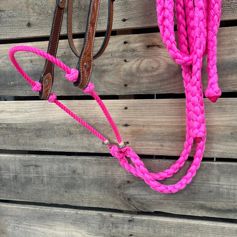 Light Oil Floral V-Brow Neon Pink Loping Hackamore #Lhk037 2
