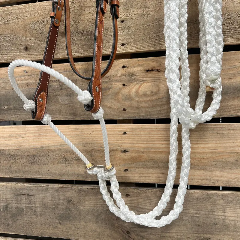 Light Oil Floral V-Brow White Loping Hackamore #Lhk035 2