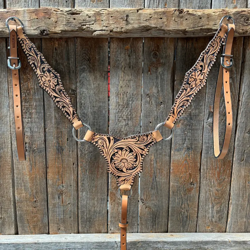 Light Oil Floral Whipstitch Triangle / Gladiator Breastcollar #56280 1