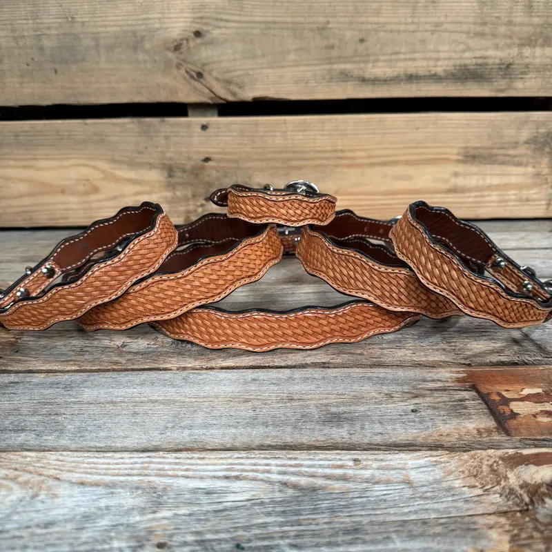 Light Oil Genuine Leather Dog Collars Sizes 10"-28" 1