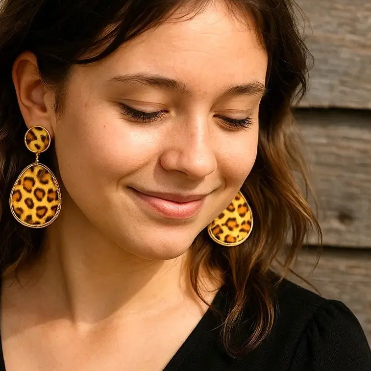 Light Rodeo Style Animal Print Fashion Earrings 1