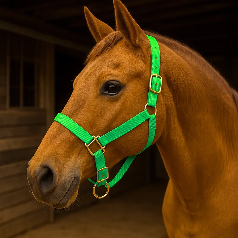 Lime Nylon Horse Halter Nhngn 1