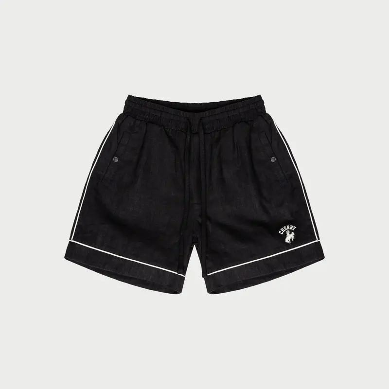 Linen Athletic Short (Black) 1