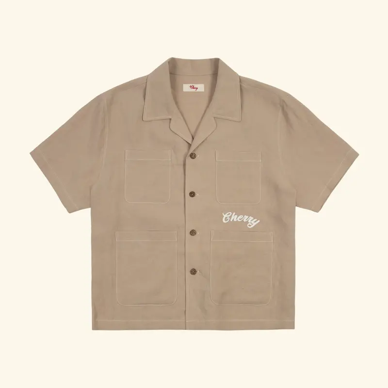 Linen Vacation Shirt (Beige) 1